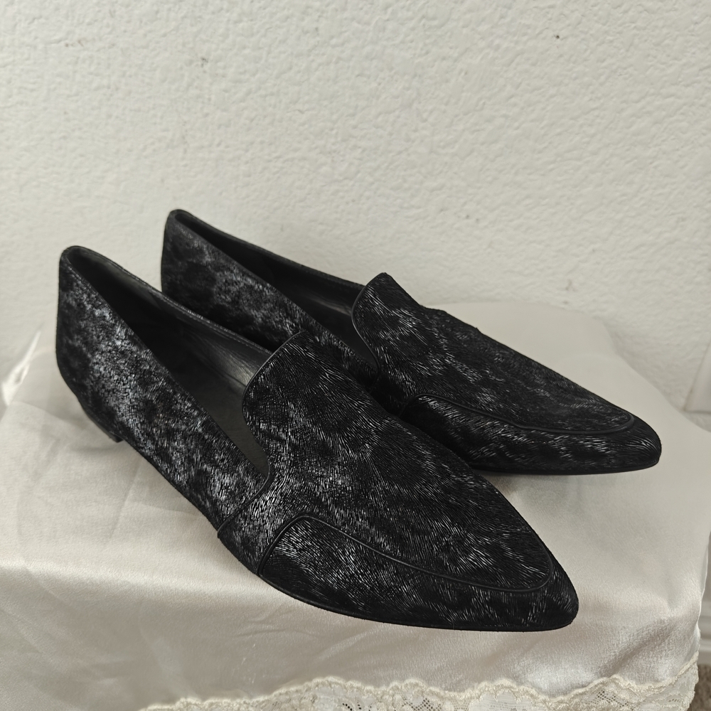Stuart Weitzman Leopard Suede Pointed Toe Loafers | Chic Animal Print Flats 8.5